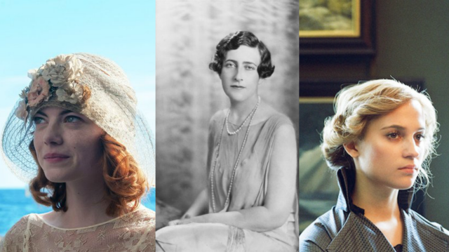 Na montagem: Agatha Christie (ao meio) e as atrizes Emma Stone (esq.) e Alicia Vikander (dir.)
